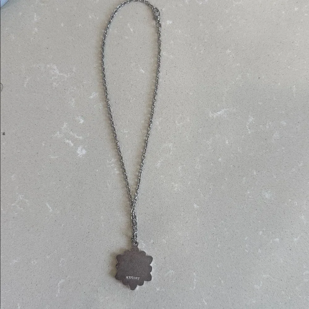 Silver Necklace with Elsa Anna  Character Pendant